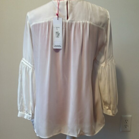 Parker Cheryl Silk Pin-Tuck Blouse size S - Picture 11 of 13